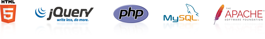 utilized technologies (HTML5, jQuery, PHP, MySQL, Apache)